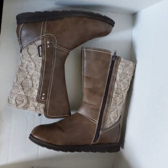Muk Luks Boots Winter Snow Stacey Sweater Knit ZIP UP Women's WOMAN'S Size 9 - Picture 11 of 16